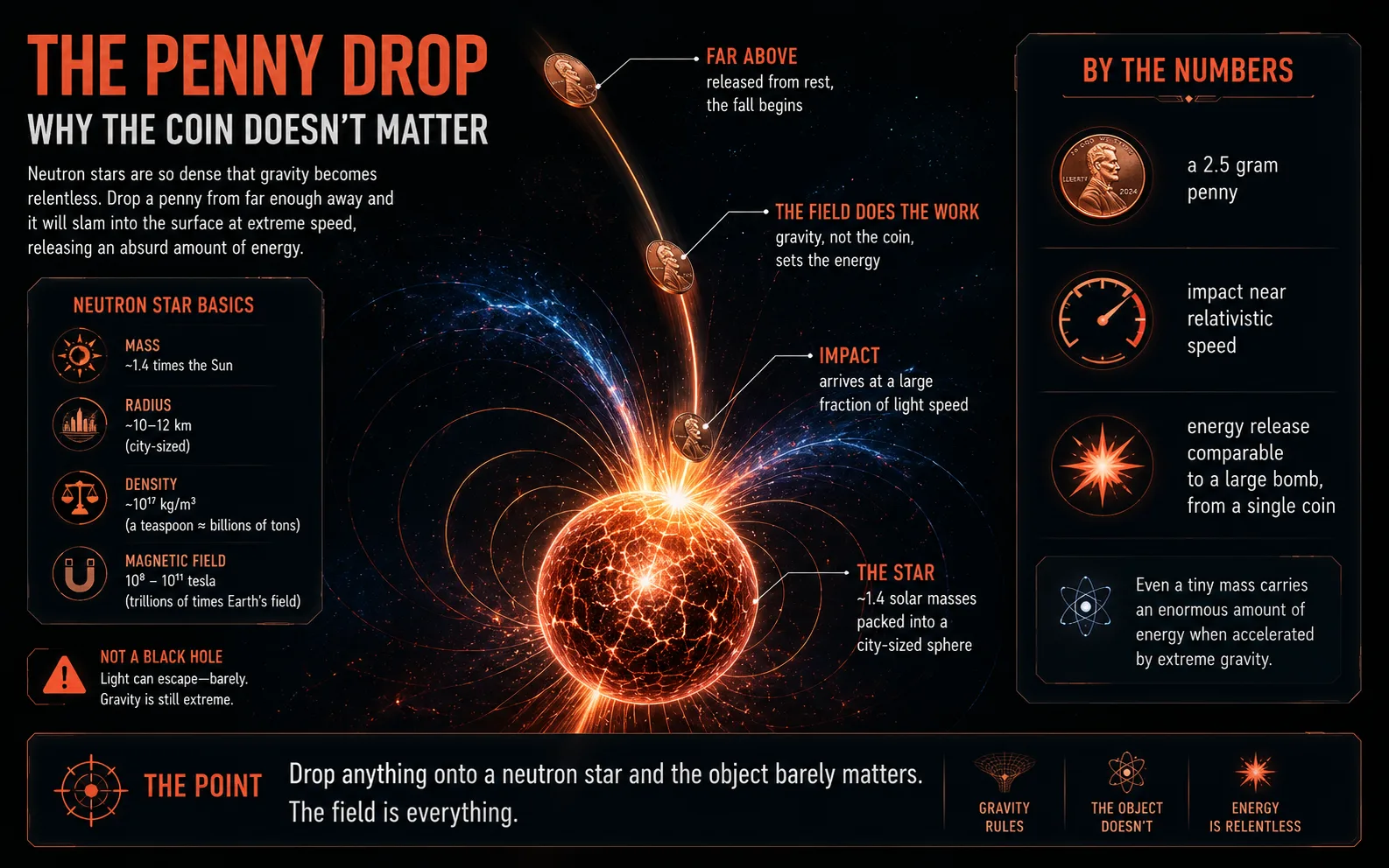 Infographic: What Happens If You Drop a Penny on a Neutron Star?